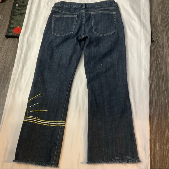 J. Crew Sunshine Hipslung Frayed Hem Cropped Jean 28 Boho Festival Retrogirl - Picture 4 of 11